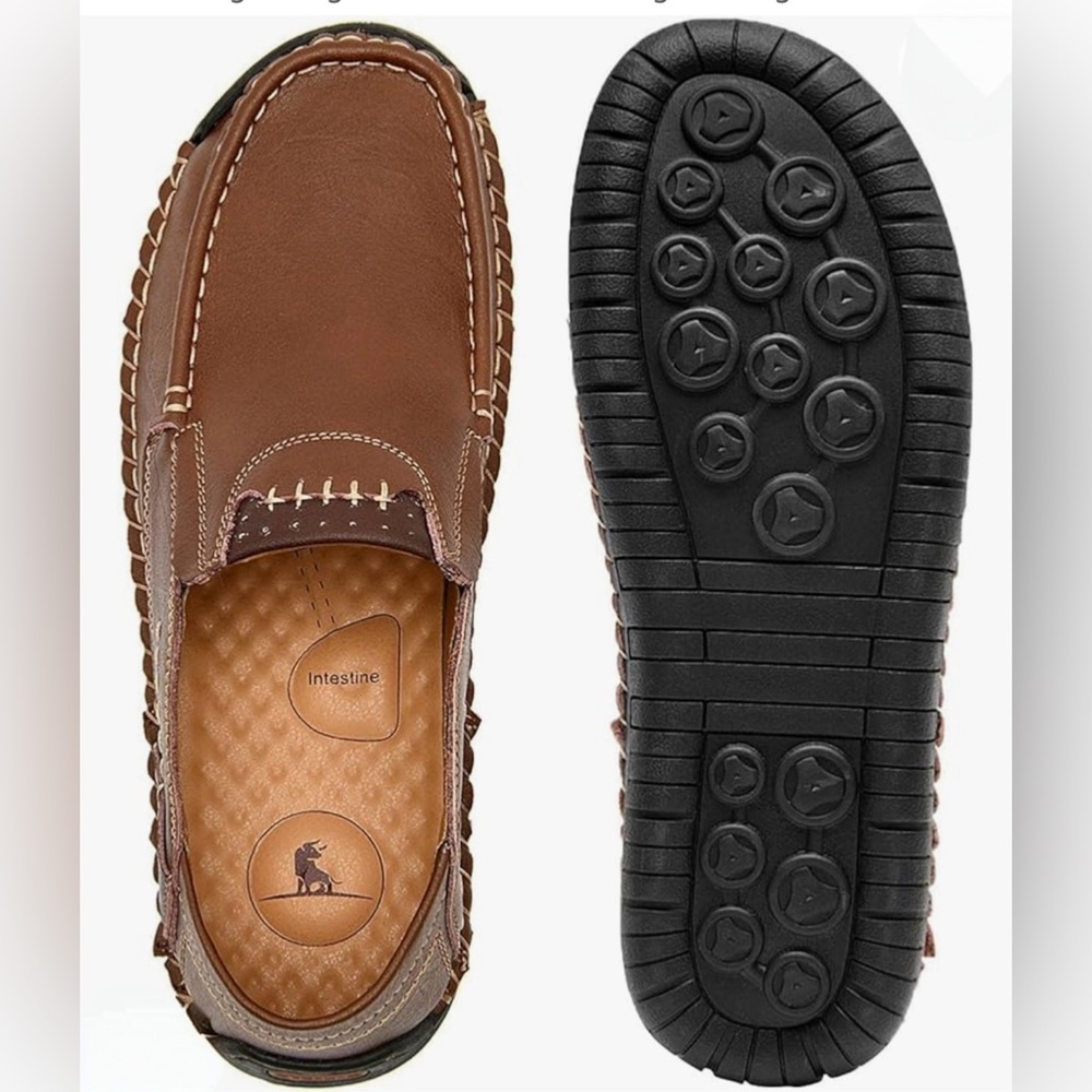 NWT Enlen & Benna men’s leather slip-on loafers, size 7.5